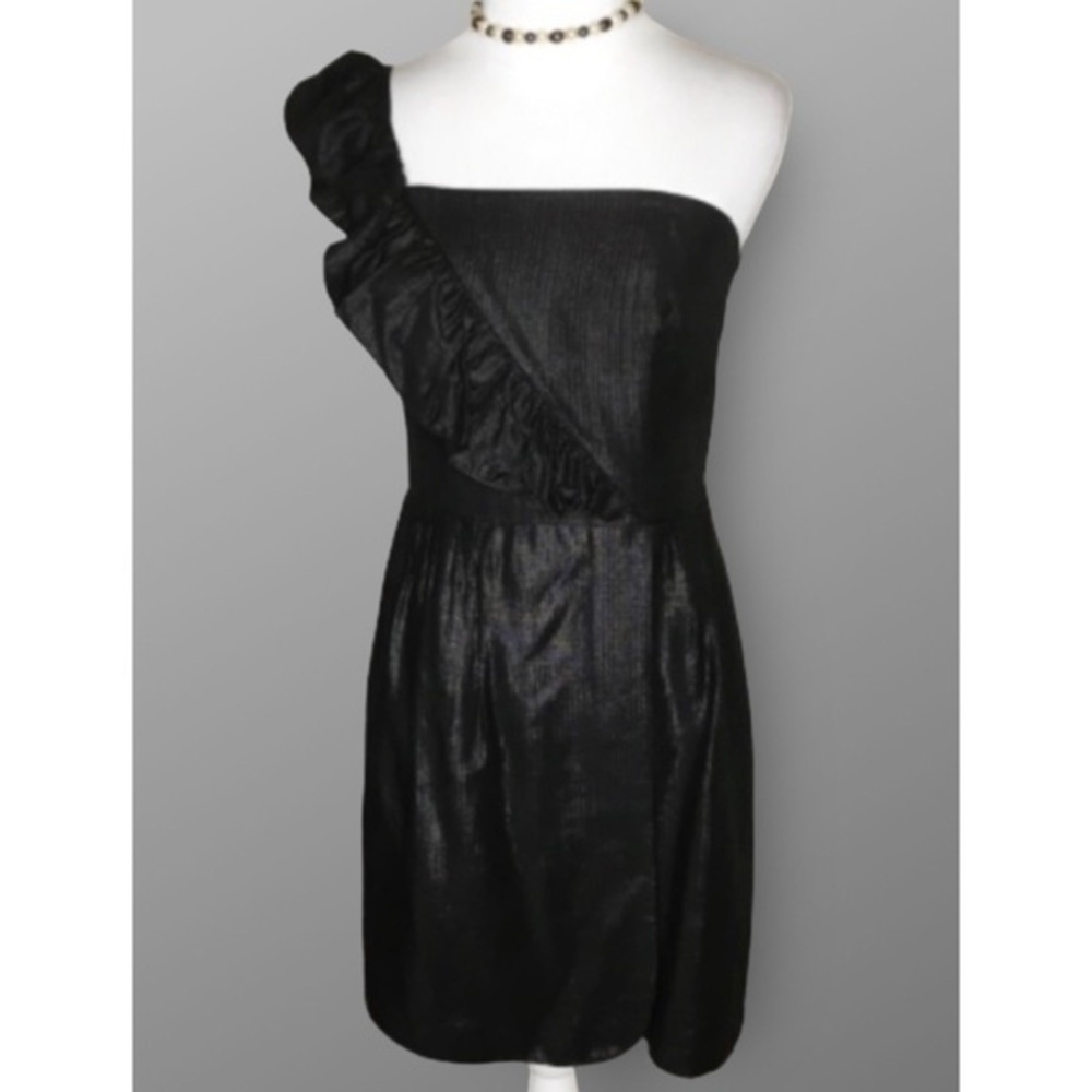 Milly New York Black Shimmer Sleeveless Cocktail Party Special Event Dress 4